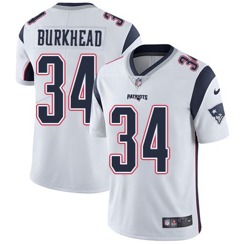 Men New England Patriots 34 Rex Burkhead Nike White Limited NFL Jersey
